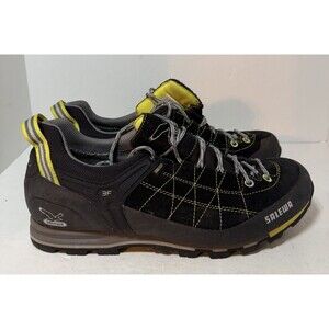 Salewa Shoes Men 10 Black Lemon Hiking Boots Mountain Trainer GTX Pelle Gore-Tex